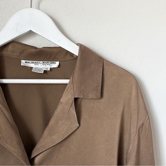 SOLD// Vintage Silk Blouse in Brown - Picture 5 of 10